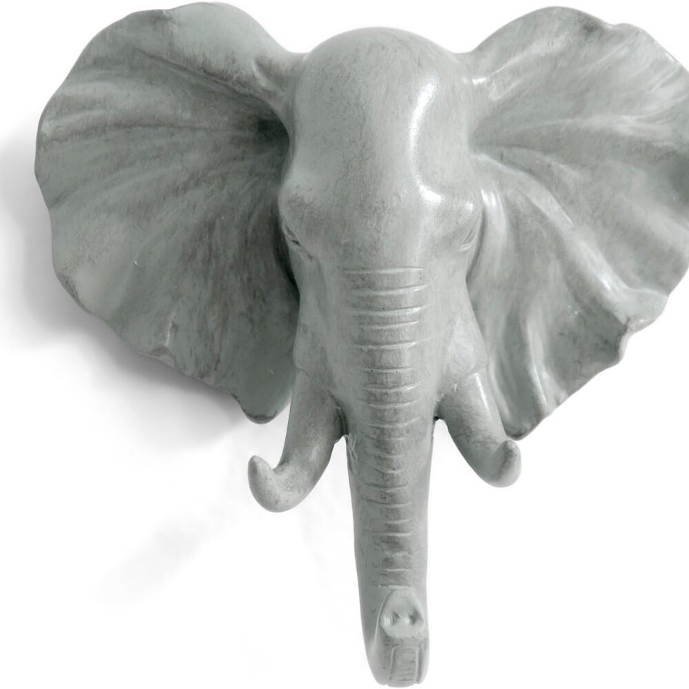Elephant Head Single Wall Hook/Hanger Animal Shaped Coat Hat Hook Heavy Duty, Ru